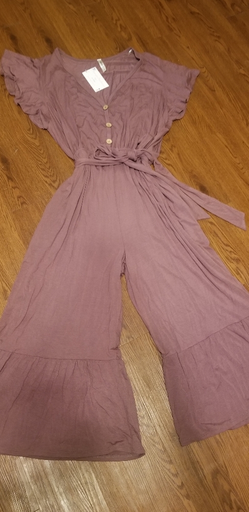 Emerald mauve Junmpsuit capri